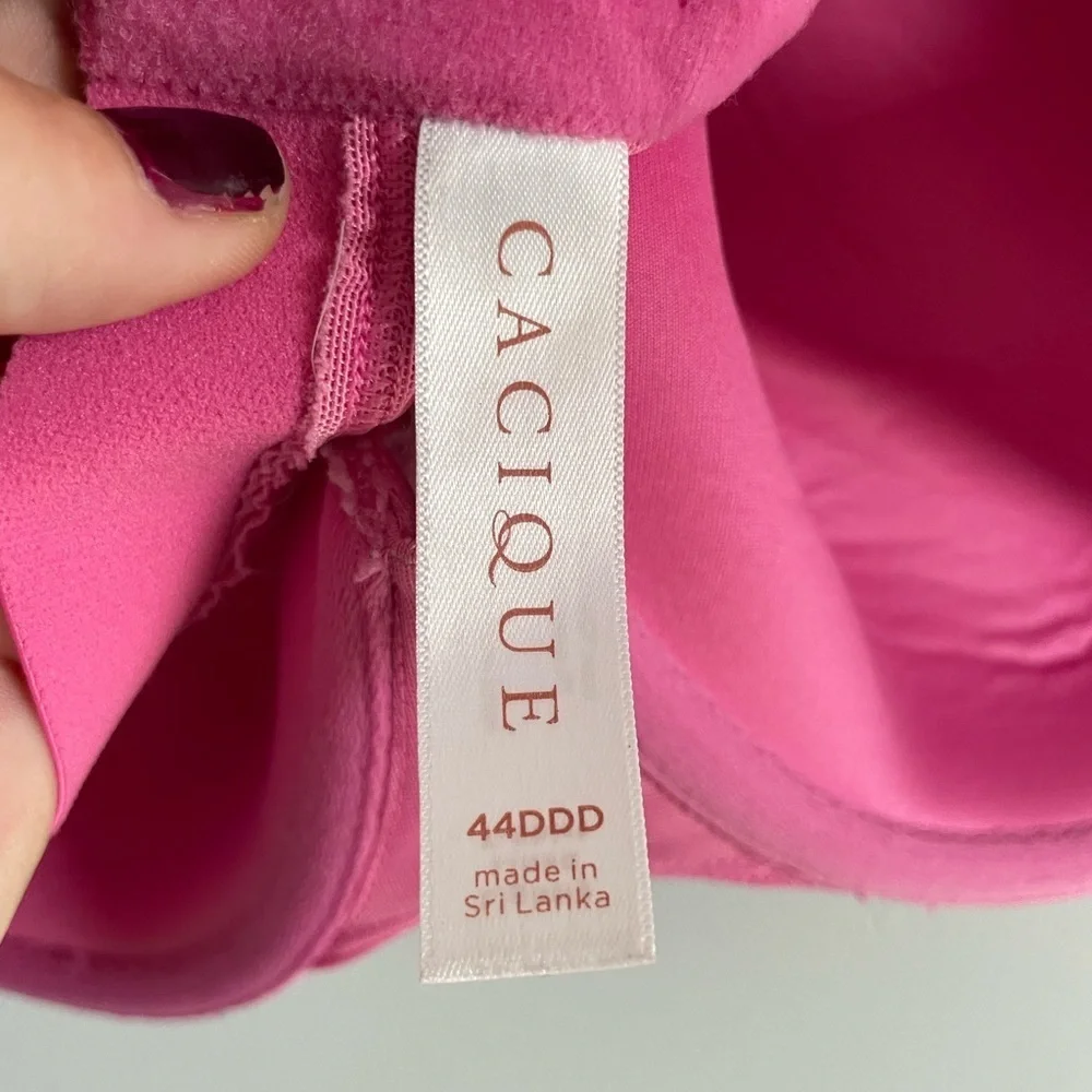 Cacique Vibrant Pink lightly lined tshirt bra with underwire size 44DDD - Picture 5 of 6